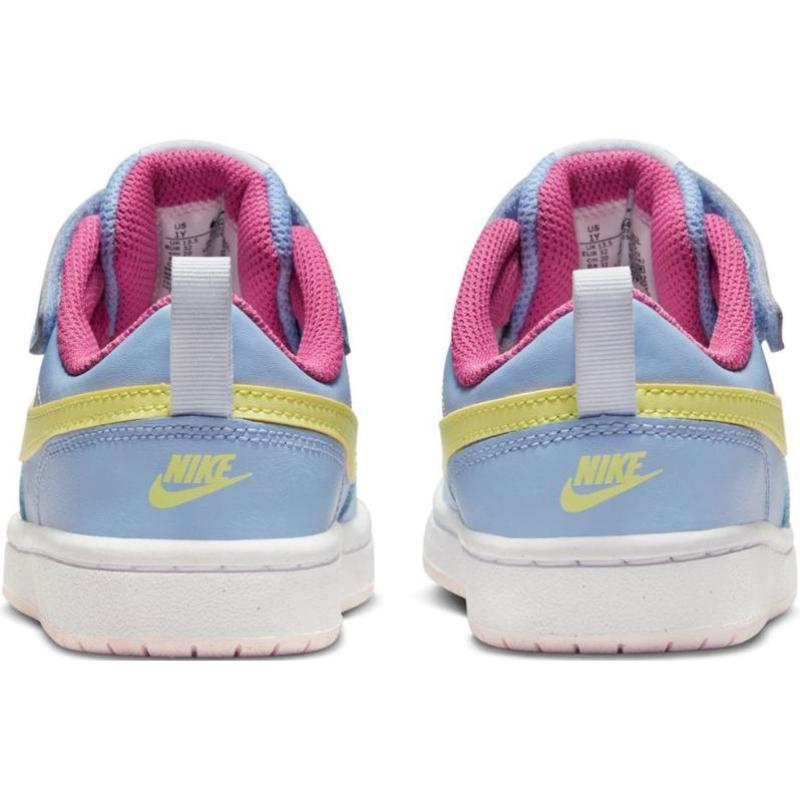 Nike Court Borough 2 Slip-Resistant Cushioning Wear-Resistant Low-Top Children's Basketball Shoes Blue Kids' Sneakers BQ5451-405