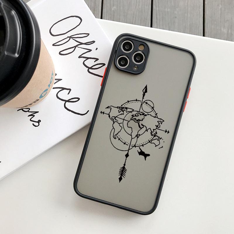 World Map Travel Airplane Phone Case For Iphone 16 15 13 14 11 12 Pro Max 7 8 Plus SE2 X XR XS Back Shockproof Cover Shells