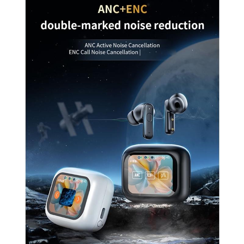 LY30 Wireless Earbuds Touch Control With Colorful LED Display Intelligent Noise Reduction Comfortable Earphones