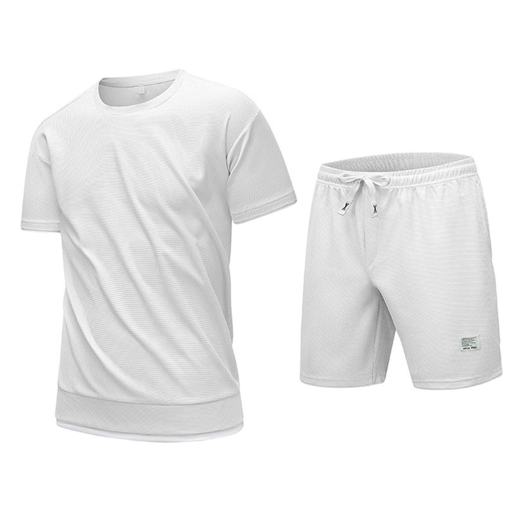 Herren Sommer Sport T-Shirt Anzug Täglich Lässig Kurzarm Shorts Zweiteiliger Anzug