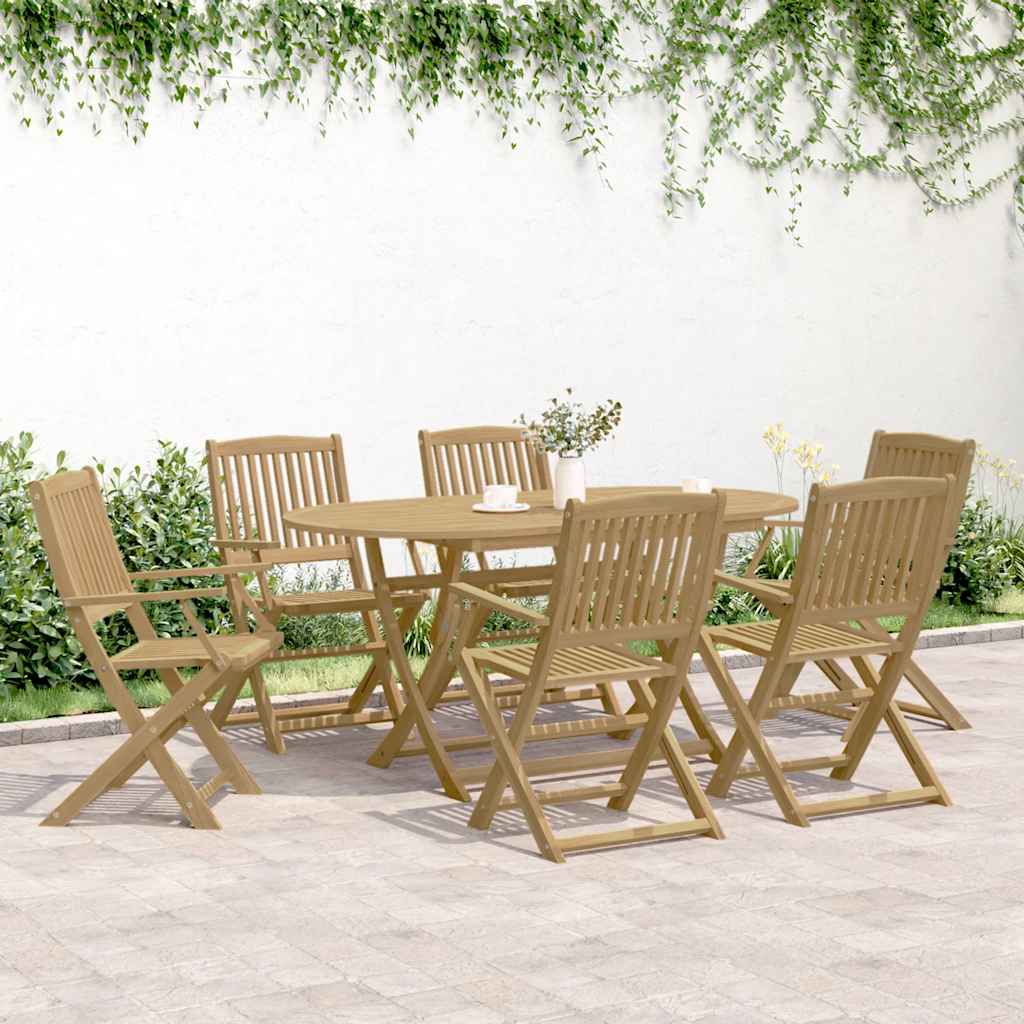 Garden Chairs 6 pcs Foldable 54 x 61 x 88 cm Solid Acacia Wood