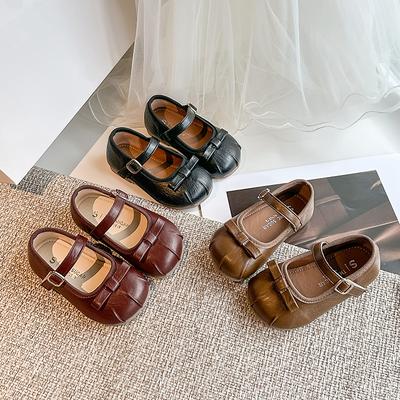 Kinderlederschuhe 2025 Frühling und Herbst neue Mädchen Einzelschuhe lässige Mode Prinzessinnenschuhe Auftrittsschuhe mittelgroße und große Kinder sh