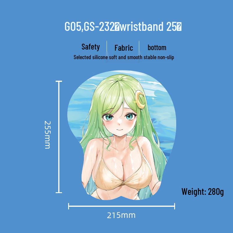 Beautiful Anime 3D Silicone Wrist Rest Mouse Pad - Creative Design, Hot Selling