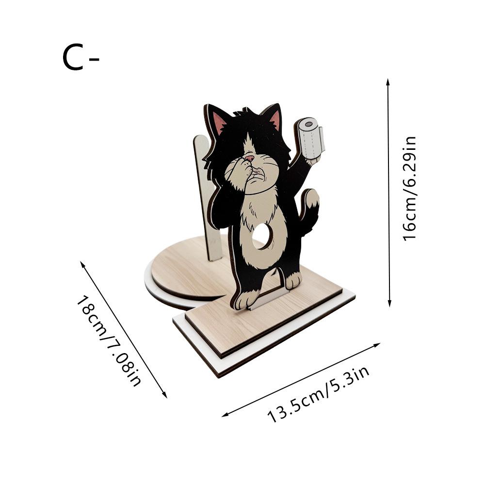 Creative and Funny Wooden Cartoon Animal Vertical Bathroom Entrance Countertop. Bathroom Personalized Roll of Toilet Paper Holder.