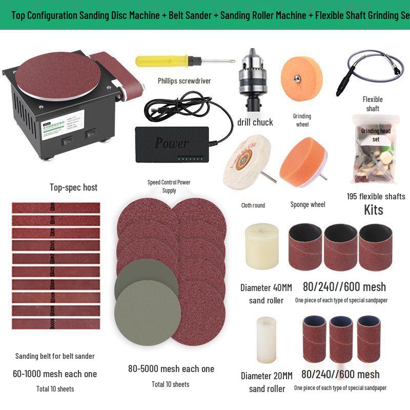 Compact Electric Belt Sander for DIY - High-Speed Sanding, Knife Sharpening, and Desktop Grinding/Polishing Machine.
