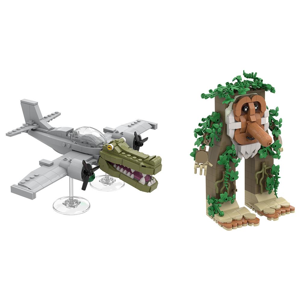 Gobricks Moc AI Brainrot Animals Series Buliding Blocks Kit Abstract Amusing Parody Hybrid Prototype Modular Design Toys Bricks