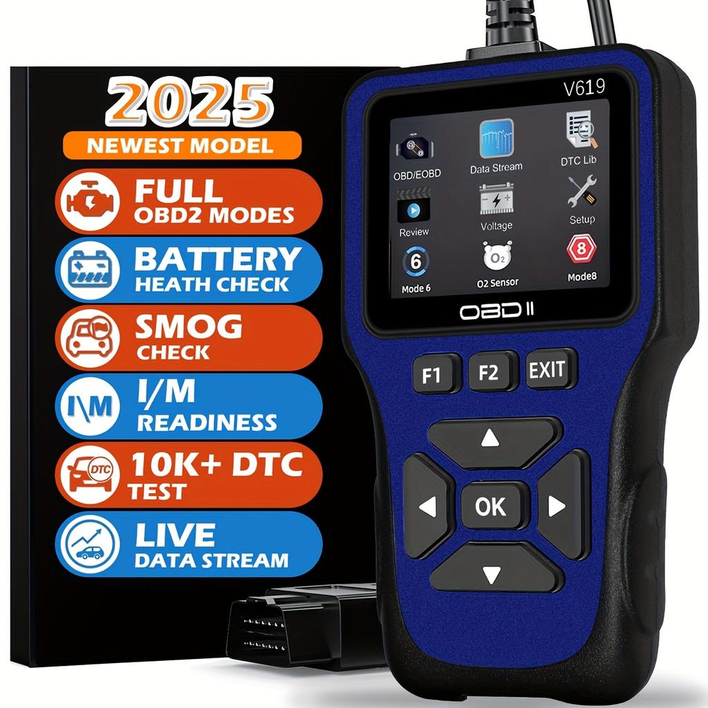 OBD2 Scanner Diagnostic Tool, Check Engine Code Reader OBD2 Scanner with Reset, Mode 6, Mode 8 & I/M Readiness, Auto Check Engin