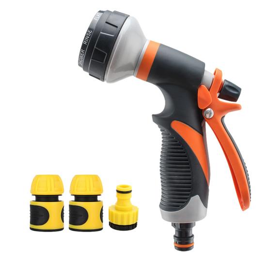Garden Hose Nozzle, High Pressure Hose Nozzle, Heavy Duty Hand Sprayer, Adjustable Nozzle for Plants Watering Car Washing Sidewalk Cleaning