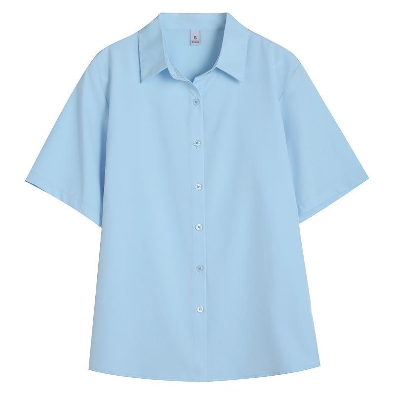 Summer Women's Short-Sleeve Loose Casual White Shirt - Korean OL Style
