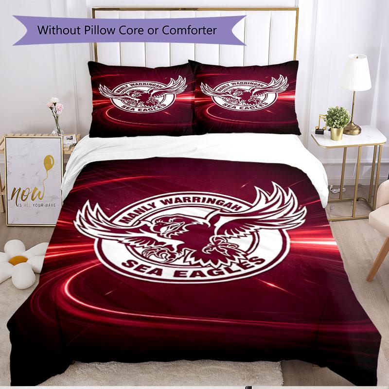 3pcs Duvet Cover Set (1*Duvet Cover + 2*Pillowcase, Without Core), Manly Warringah Sea Eagles Print Soft All‑Season Bedding Set, Home Bedroom Decor Gi