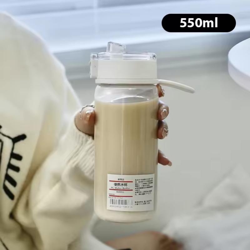 Portable Transparent Kawaii Water Bottle Sports Water Cup Plastic Handy Cup Outdoor Travel Office Essential Water Bottle Cup