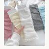 Children's Lightweight Socks Cover Leg Warmer with Ruffled Edges Macaron Color for Girls Spring Summer Wear