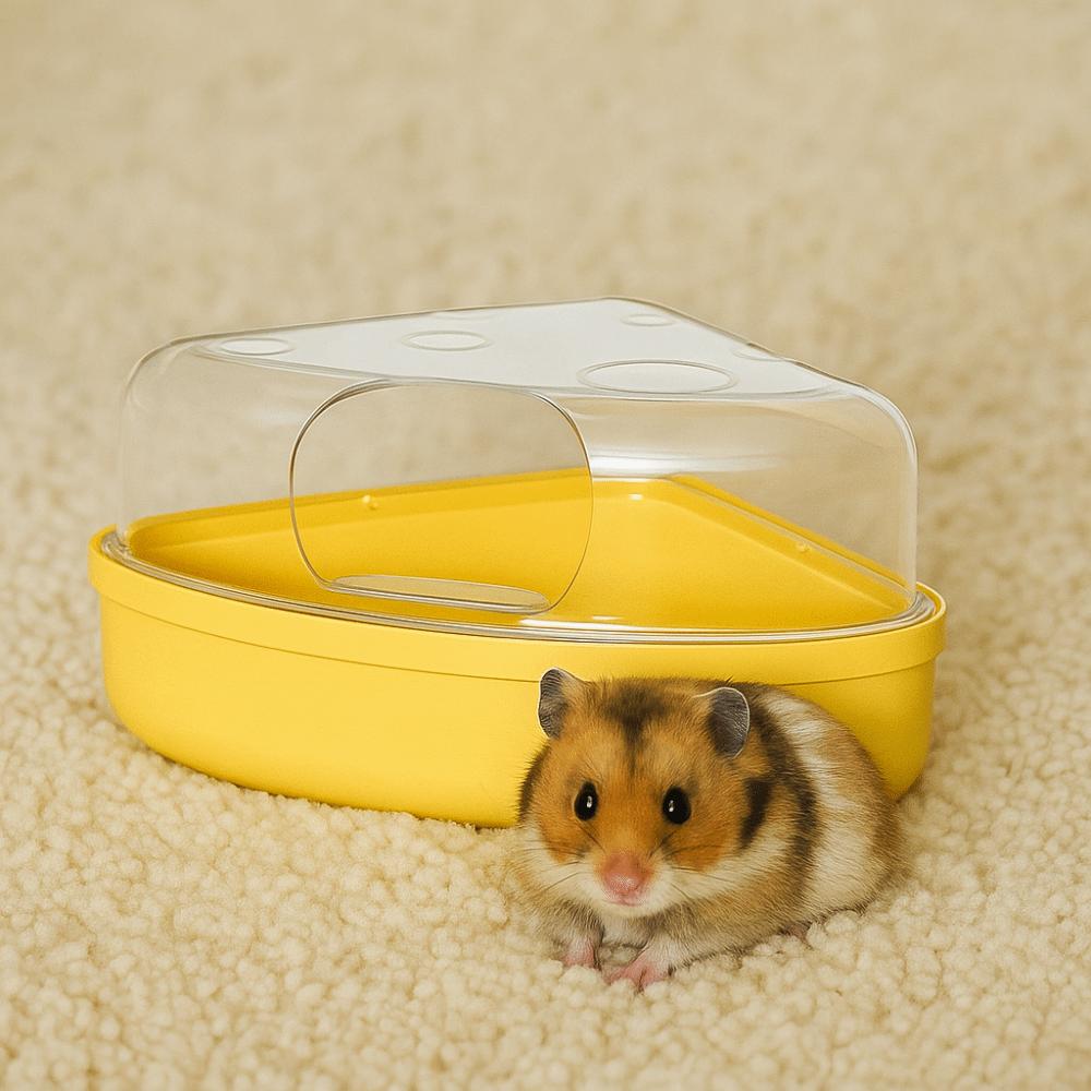 Escape-Proof Pet Bath Container Anti-spill Hamster Toilet  for Mice Gerbil Golden Bear