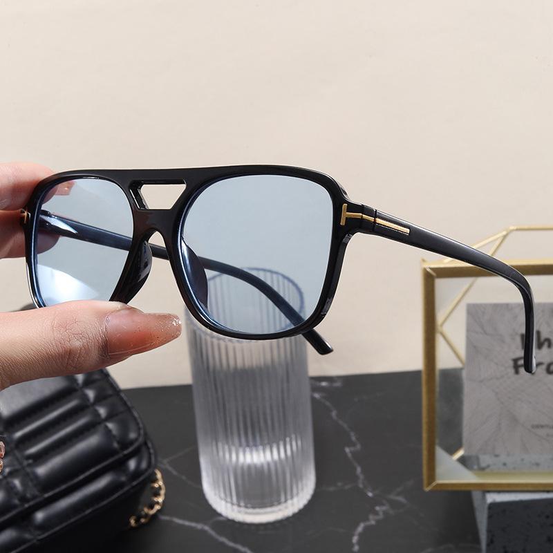 Classic Double Beam T-shaped Ocean Sunglasses New Driving Outdoor Sunglasses UV400 Ultraviolet-proof Sunscreen Sunglasse