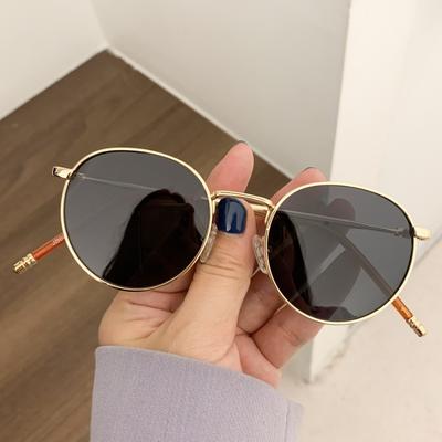 Classic Retro Men Sunglasses UV400 Protection Metal Frame Oval Shape Driving Shades Outdoor Eyewear