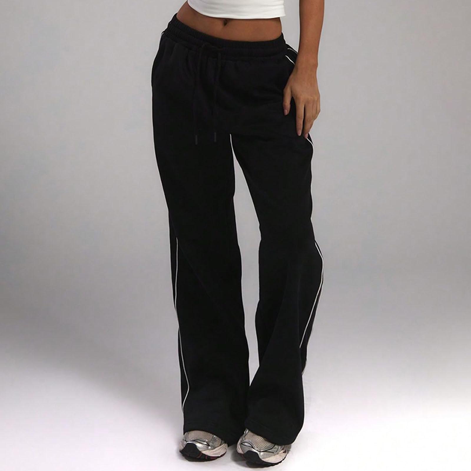 

Women s Fashion Solid Color Casual Pants XL чорний
