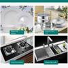 5/30PCS Sandy Fiber Seaweed Sponges Double-Sided Strong Water Absorption Cleaning Wipe Kitchen Dishwashing Pot Rust Stain Brush