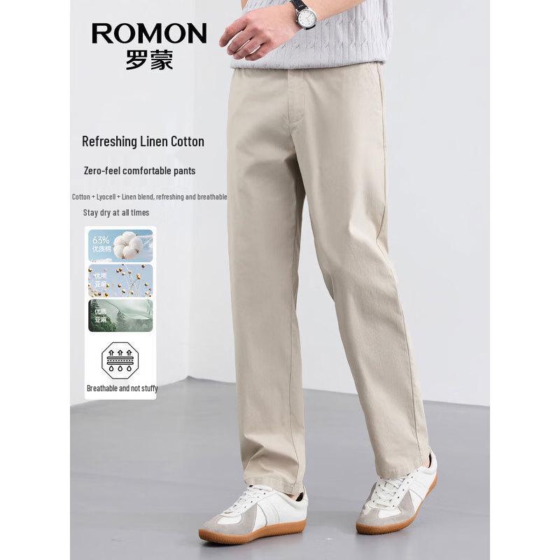 

Romon Men s Cool & Breathable Straight-Leg Casual Trousers 2XL