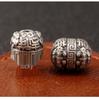 S999 Sterling Silver Wealth & Peace Barrel Spacer Beads for DIY Braiding Rope Silver Accessories