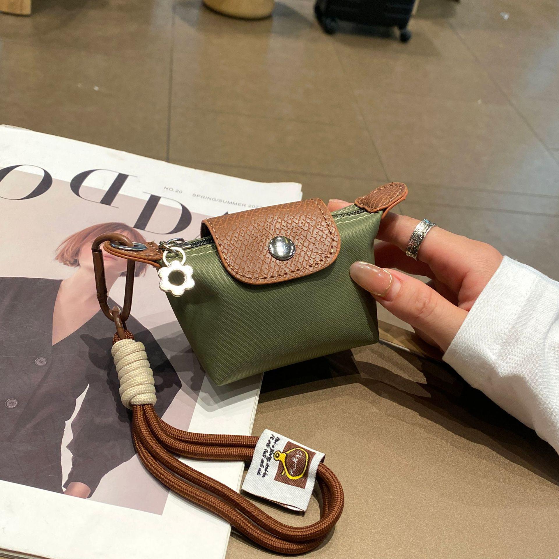 Стиль ретро, нейлоновая сумка для монет и наушников, универсальный брелок-подвеска для ключей, модный популярный товар. зелёный