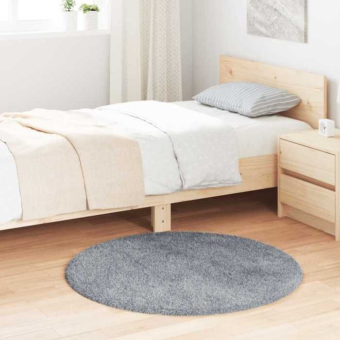 VidaXL Tapis Shaggy à poils longs gris argenté 100x100 cm polyester, tapis, tapis de chambre, tapis moderne, tapis de salon, 4102900