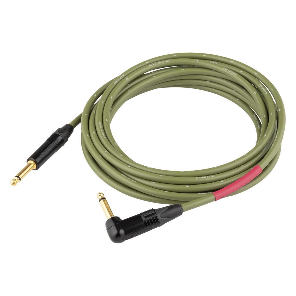 KAMINARI GUITARS Electric Bass Cable 2, 5m, Moss Green, K-BC2-5LS