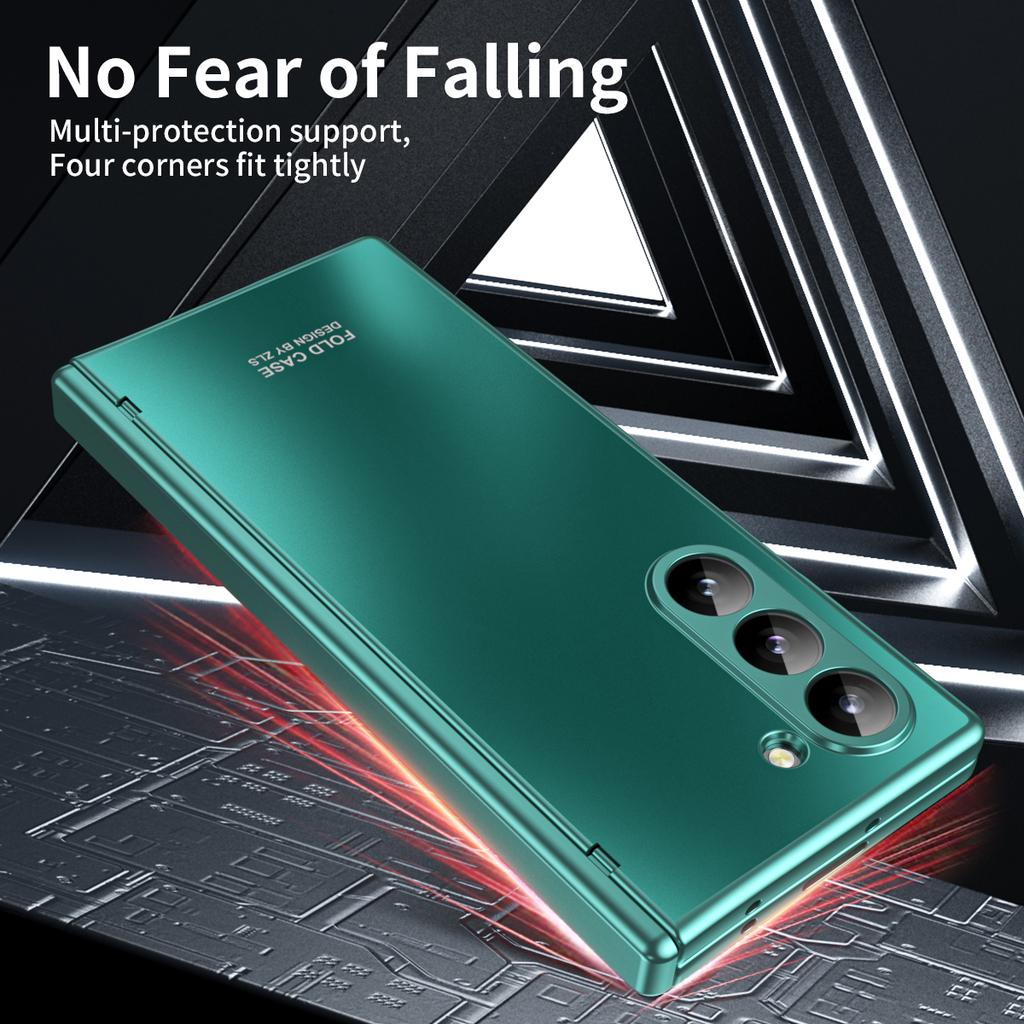 For Samsung Galaxy Z Fold6 5G Phone Case Hard PC Shockproof Cover with Front Screen Film