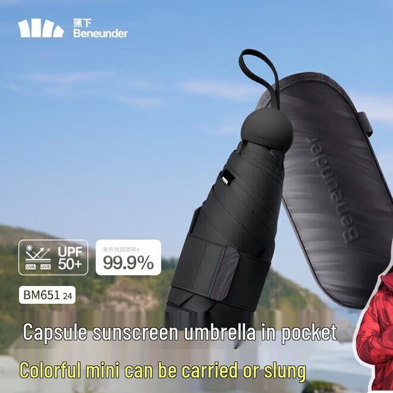 Beneunder 5-Fold Capsule Sun/Rain Umbrella