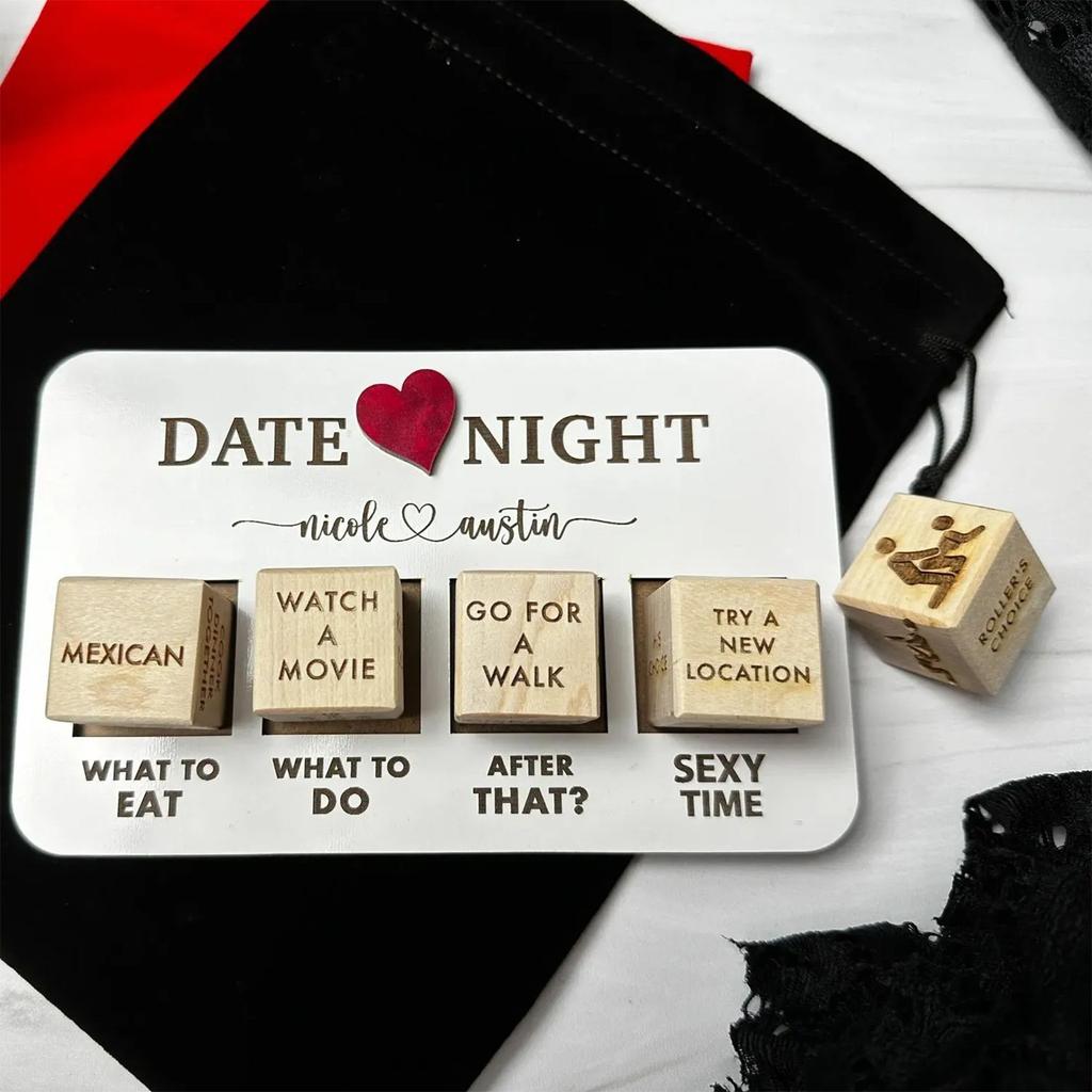Wooden Date  Dice Couple Dating Decision Making