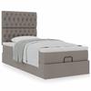 Lit ottoman - Maison Exclusive - 90x200 cm - Tissu taupe - Rangement sous le lit