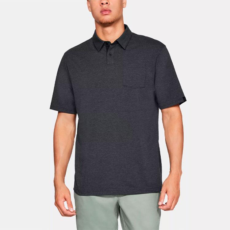 Under Armour Charged Cotton Golf Polo Shirt Men tops Black 1321111-001