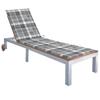 Day and Night - Day and Night Lounger with Cushion Solid Acacia Wood and Galvanized Steel