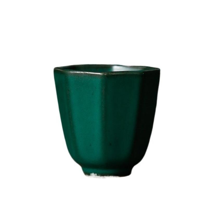 Keramik-Teeset, kleine Teetasse Meistertasse, einzelne Tasse Teeverkostungstasse, grobe Keramiktasse, einzelne Retro-Dufttasse.