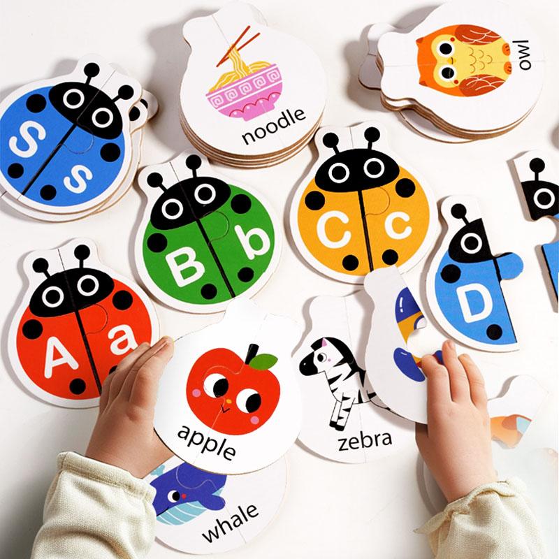Alphabet Learning Puzzle Toys Matching Letter Game Montessori Wooden Educational Toys For Toddlers Preschool Learning Activities