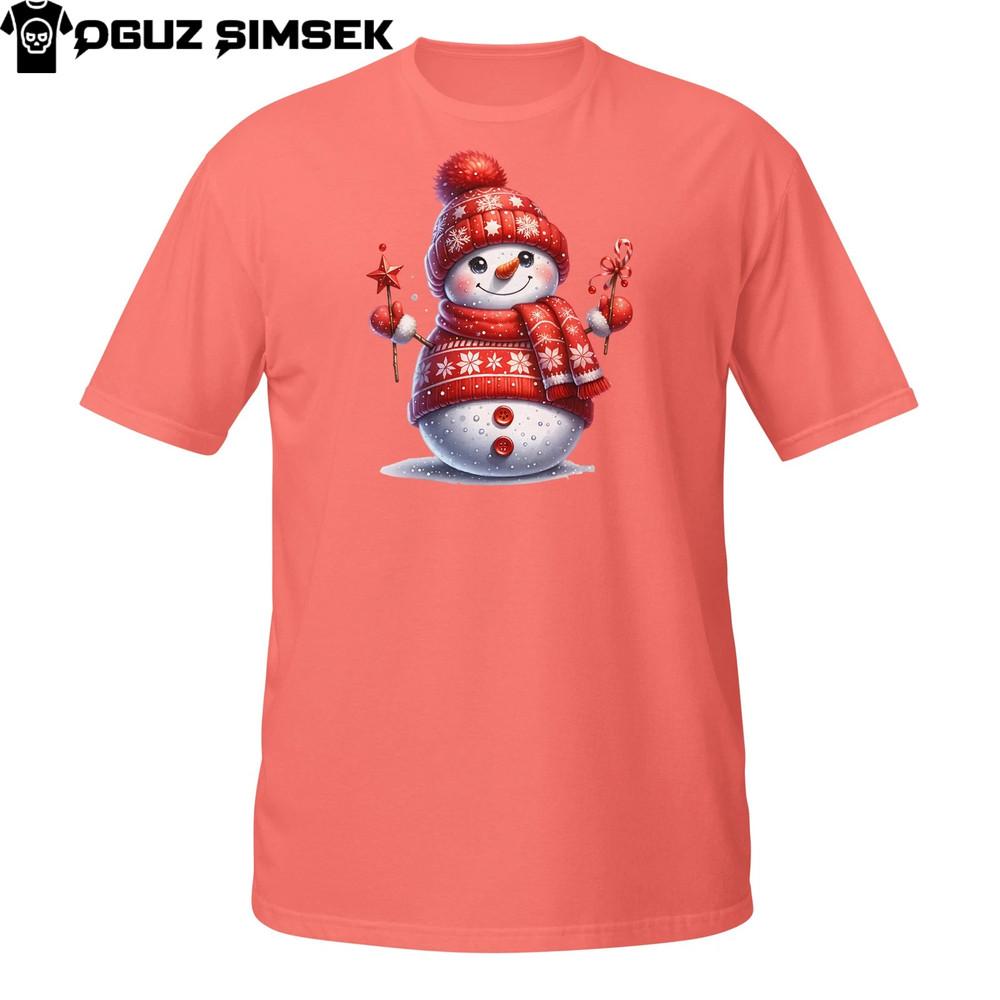 

Festive Snowman T-Shirt – Cute Red Knit Hat and Sweater Xmas Design 3XL
