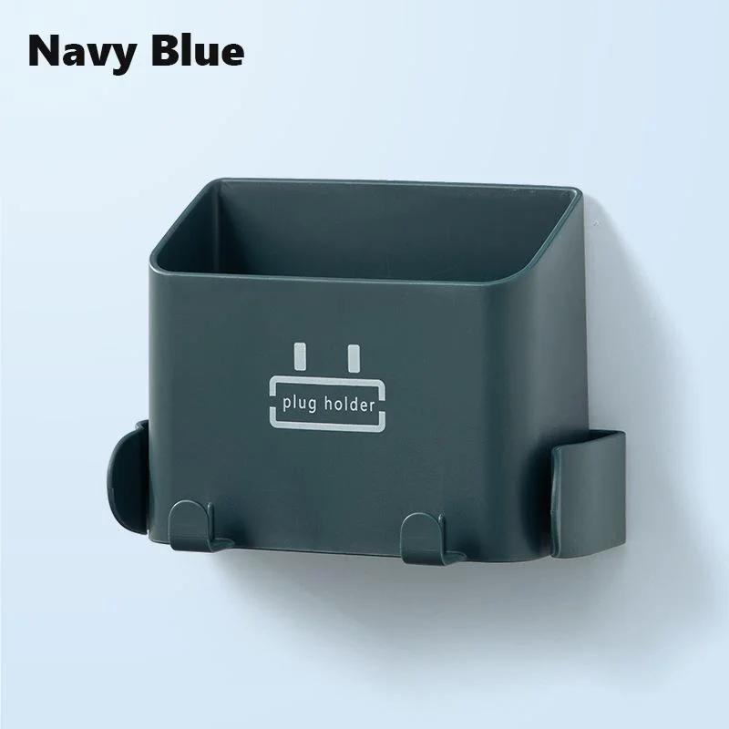 1 Pc Wall Hanging Mobile Phone Charging Plug Storage Rack Multifunction Air Conditioning Remote Control Organizer Shelf