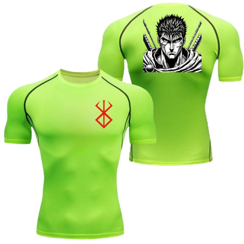 Men Compression T-Shirt for Fitness Running Sports Quick-Dry Guts Breathable Short Sleeves Stretchy Fabric for Summer Workouts