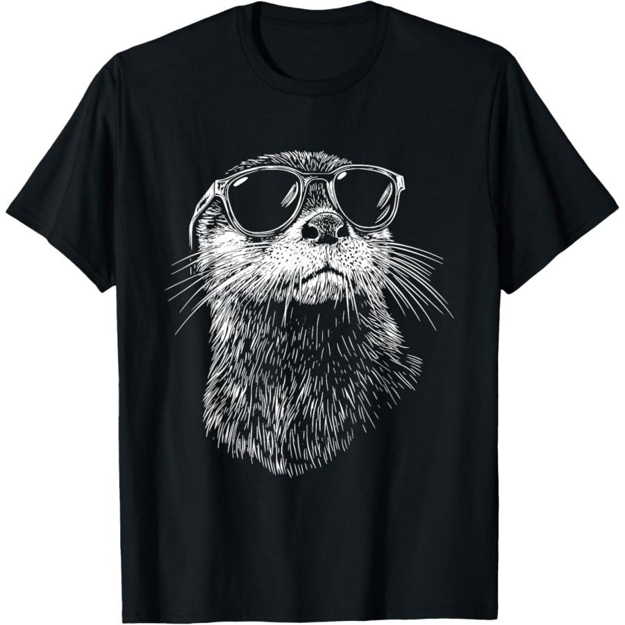 Funny Otter Sunglasses T-Shirt S