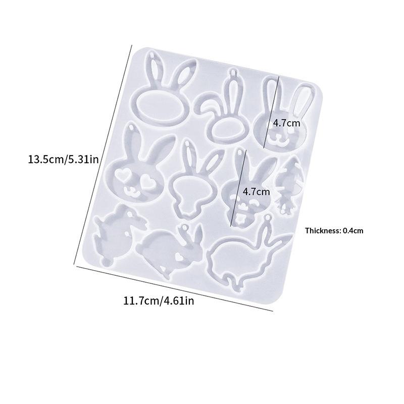 New! Easter Bunny Easter Egg Hollow Pattern Earring Pendant Silicone Mold Mould For DIY Ornaments Keychain Necklace Charms Mold