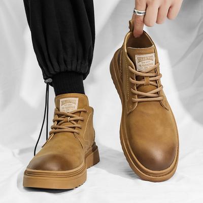 Stivali Alti Uomo 2024 Scarpe in Pelle Nera Moda Outdoor Motociclo Stivaletti Militari alla Caviglia Maschili Inverno Tattici Stringati Botas