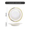 Ruhan Gold Rim Ceramic Dumpling Plate