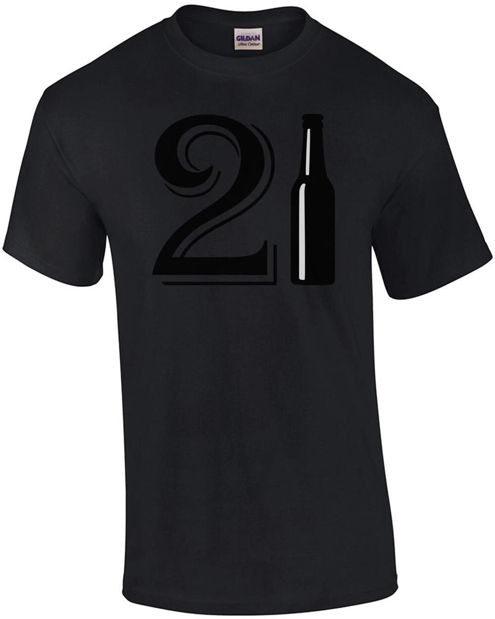 21 Birthday - beer bottle - happy 21 birthday t-shirt M
