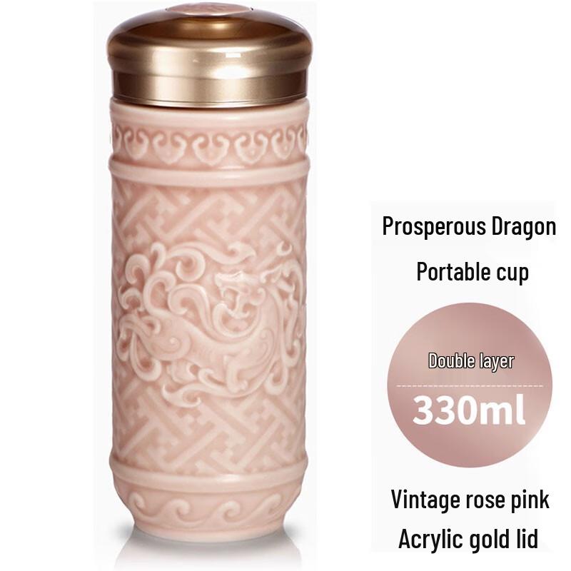 Acera Prosperous Dragon Portable Ceramic Cup