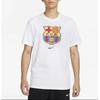 Nike Barcelona Crest Print Short Sleeve Football Shirt Men Tops White FD3066-100