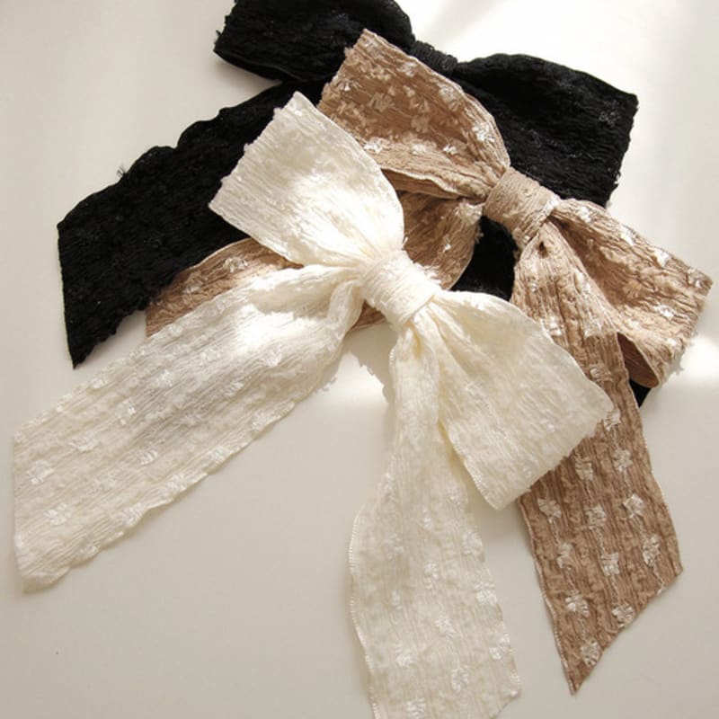 

J.Lauren Fabric Long Ribbon Auto Hair Pin H01249 brown