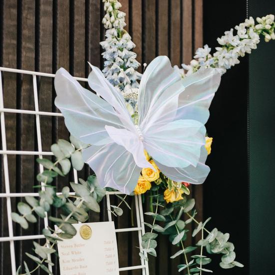 Faux Silk Yarn Artificial Butterfly Giant Large 3D Simulation Tulle Fake Butterfly Prop Butterfly Display