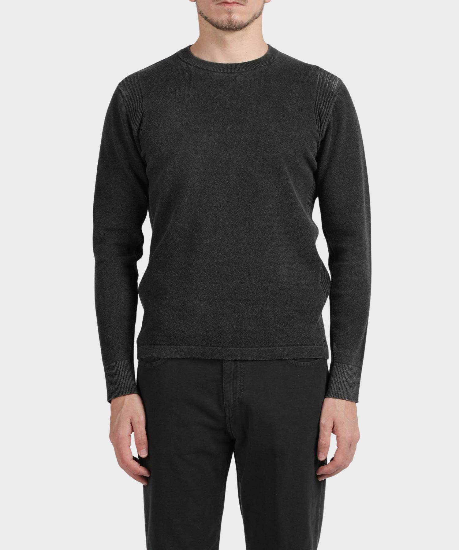 Panicalle Gray Ribbed Crew Neck Knit Gray/M