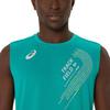 Asics Letter Sleeveless Round Neck Vest Men Tops Blue-Green 2091A743-414