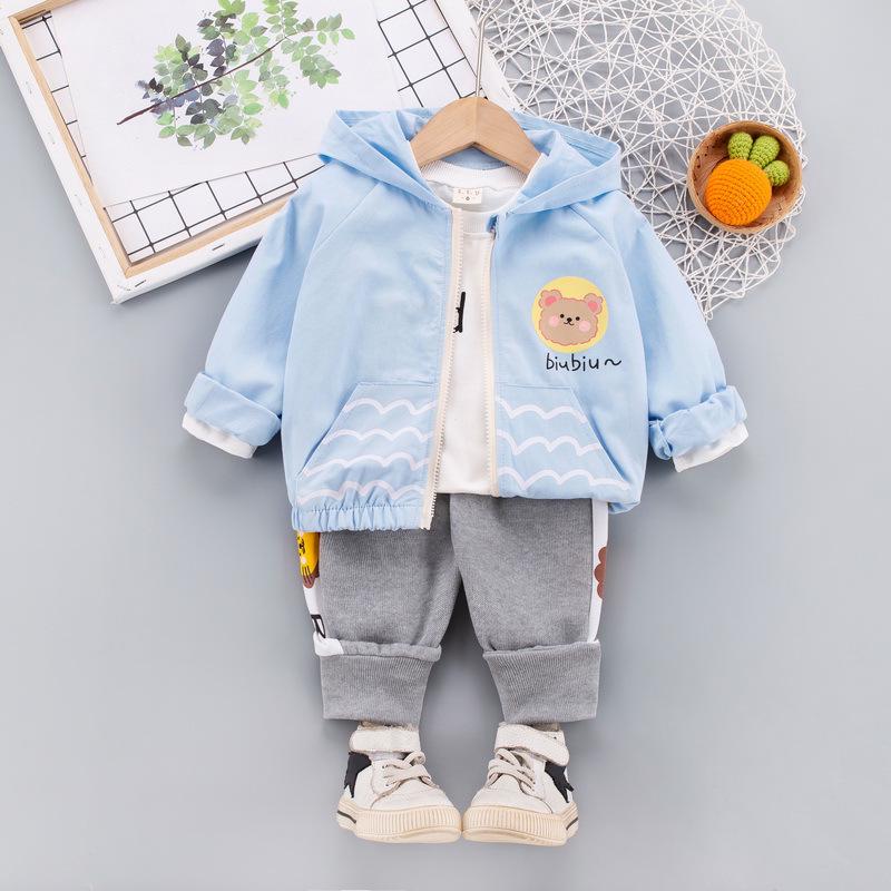 

Детские толстовки с капюшоном в корейском стиле 2023 года: Комплект из трех предметов с длинными рукавами и рисунком на весну/осень 110 cm