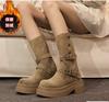 Fashion Women's new spring autumn single boots retro midsole thick soled short boots simple comfortable versatile women's shoes